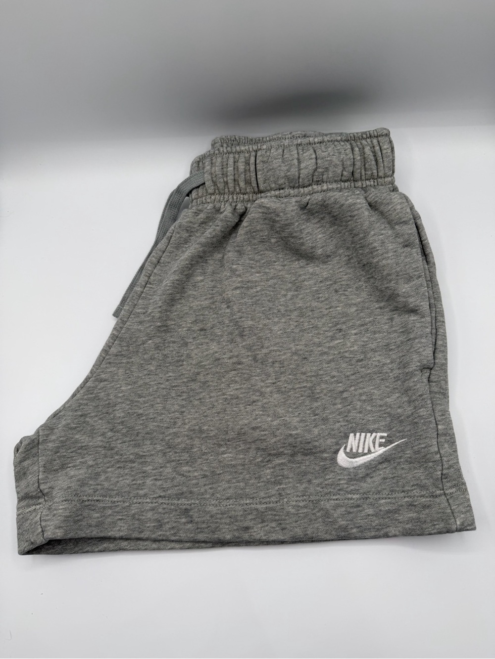 Nike Gray Heather Athletic Shorts with White Logo